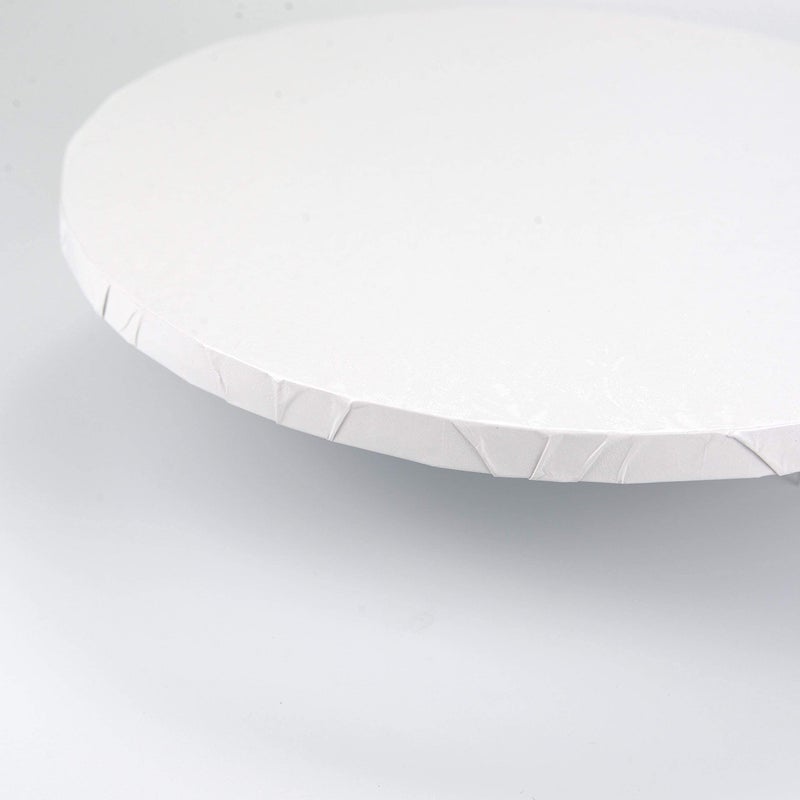 Cakebon Cake Drum Set Round - 8 Inches + 2 x 10 inches + 1 x 12 inch, Sturdy 1/2 Inch Thick - Fully Wrapped Edges (White) - Image 3